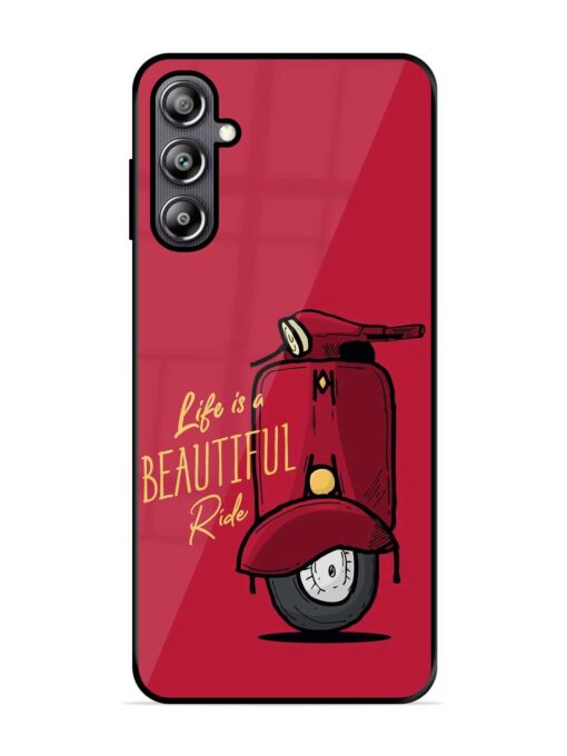 Life Is Beautiful Rides Glossy Metal Phone Cover for Samsung Galaxy F54 (5G) Zapvi