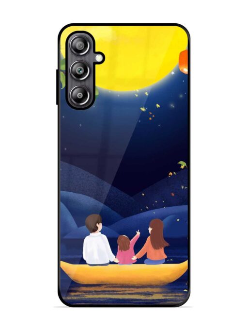 Happy Family And Beautiful View Glossy Metal Phone Cover for Samsung Galaxy F54 (5G) Zapvi