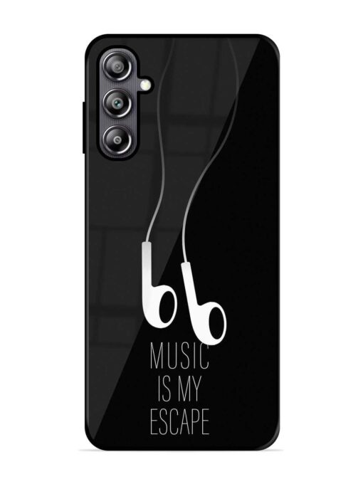 Music Is My Escape Glossy Metal Phone Cover for Samsung Galaxy F54 (5G) Zapvi