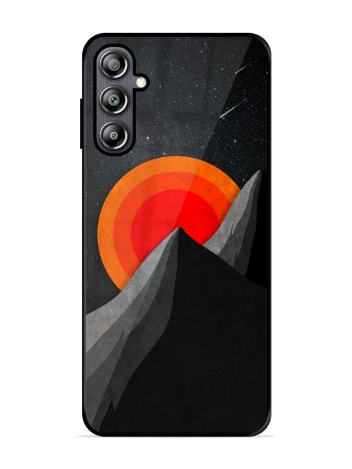 Black Mountain Glossy Metal Phone Cover for Samsung Galaxy F54 (5G) Zapvi