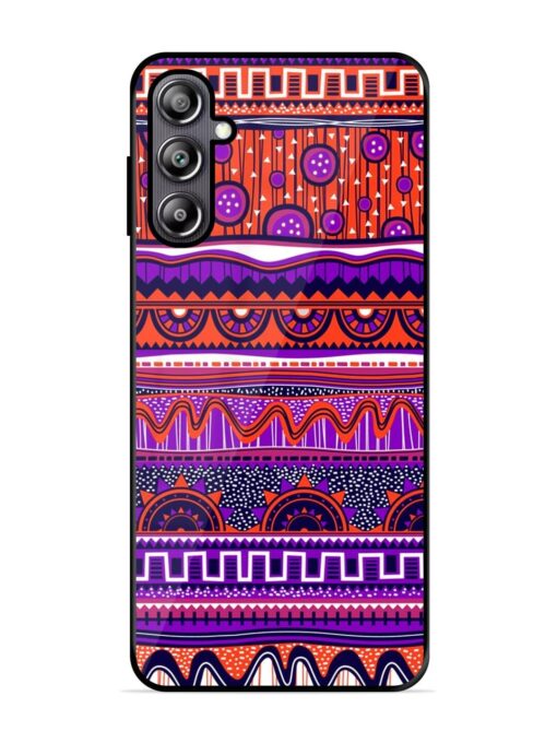 Ethnic Seamless Pattern Glossy Metal TPU Phone Cover for Samsung Galaxy F54 (5G) Zapvi