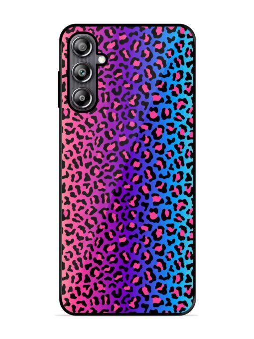 Colorful Leopard Seamless Glossy Metal Phone Cover for Samsung Galaxy F54 (5G) Zapvi