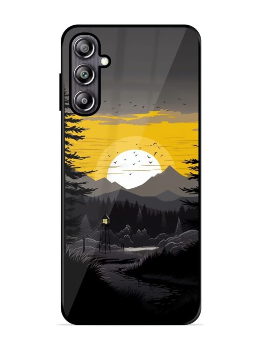 Sunset Vector Glossy Metal Phone Cover for Samsung Galaxy F54 (5G) Zapvi