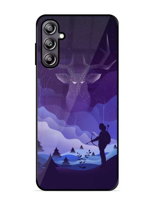 Deer Forest River Glossy Metal Phone Cover for Samsung Galaxy F54 (5G) Zapvi