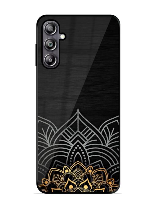 Decorative Golden Pattern Glossy Metal Phone Cover for Samsung Galaxy F54 (5G) Zapvi