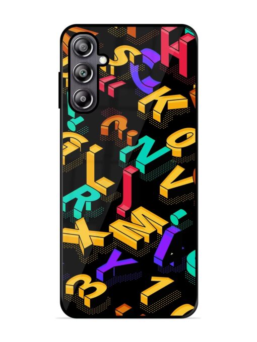 Seamless Pattern With Letters Glossy Metal Phone Cover for Samsung Galaxy F54 (5G) Zapvi