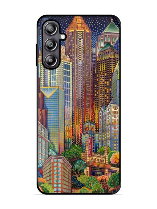 Cityscapes Art Glossy Metal Phone Cover for Samsung Galaxy F54 (5G) Zapvi