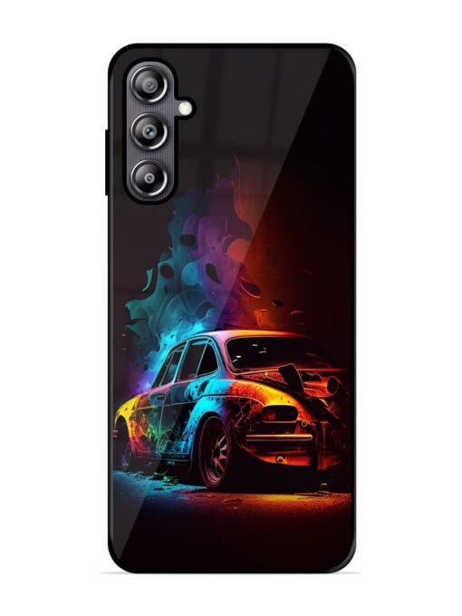 High Classic Car Art Glossy Metal Phone Cover for Samsung Galaxy F54 (5G) Zapvi