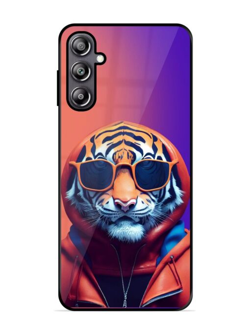 Tiger Animation Glossy Metal Phone Cover for Samsung Galaxy F54 (5G) Zapvi