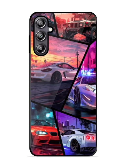 Ride In Pixels Glossy Metal Phone Cover for Samsung Galaxy F54 (5G) Zapvi