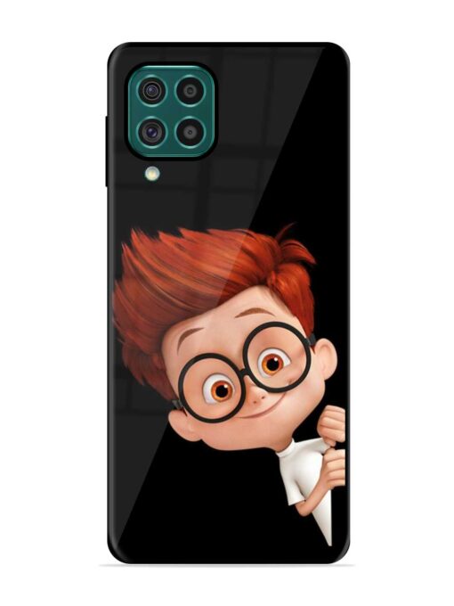 Smart Boy Cartoon Glossy Metal Phone Cover for Samsung Galaxy F62