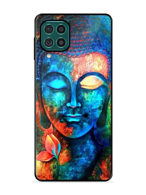 Buddha Painting Glossy Metal Phone Cover for Samsung Galaxy F62