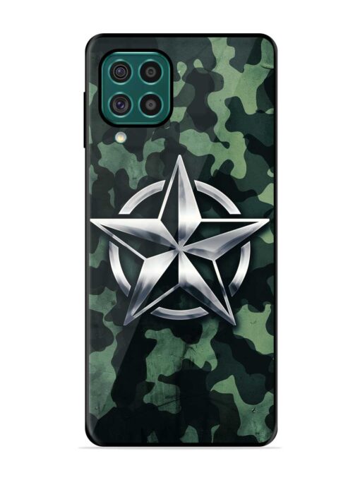 Indian Army Star Design Glossy Metal Phone Cover for Samsung Galaxy F62 Zapvi