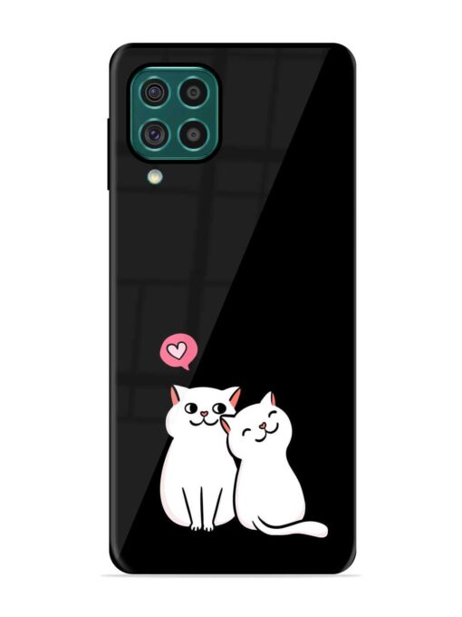 Cat Love Glossy Metal Phone Cover for Samsung Galaxy F62