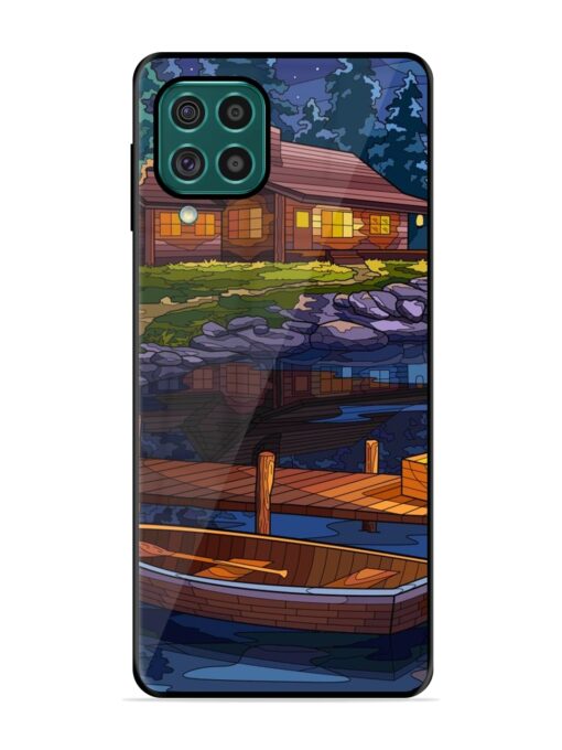 Village Night Scene Glossy Metal Phone Cover for Samsung Galaxy F62