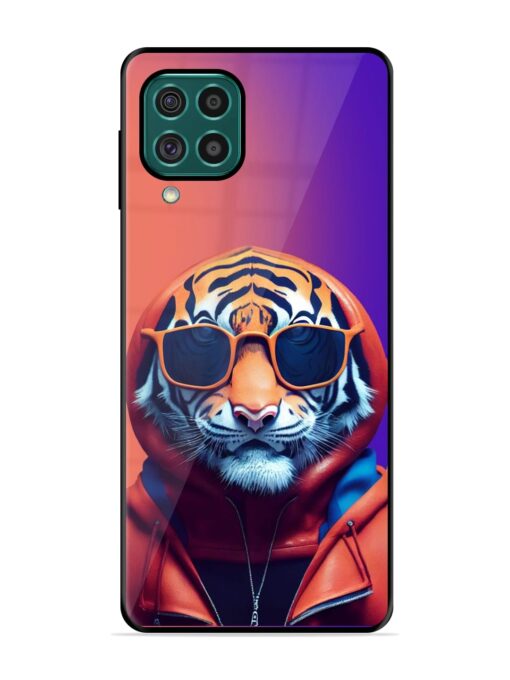 Tiger Animation Glossy Metal Phone Cover for Samsung Galaxy F62 Zapvi