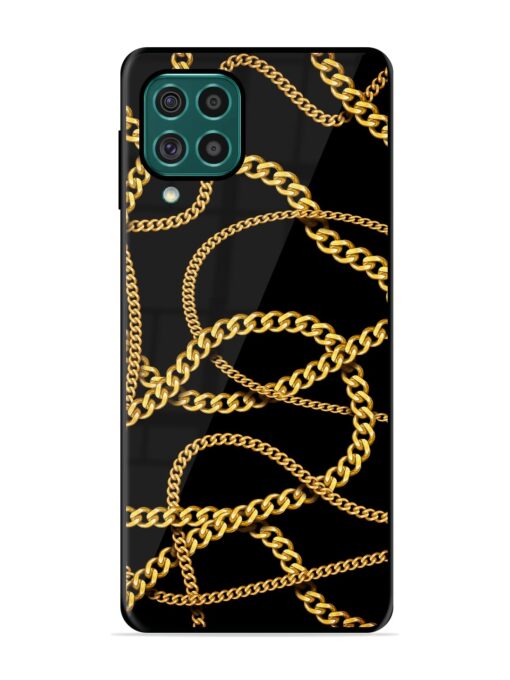 Decorative Golde Chain Glossy Metal Phone Cover for Samsung Galaxy F62 Zapvi