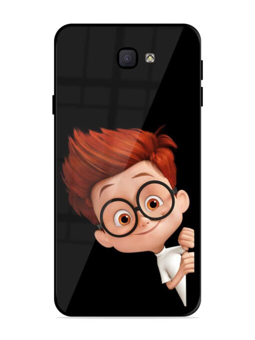 Smart Boy Cartoon Glossy Metal Phone Cover for Samsung Galaxy J7 Prime