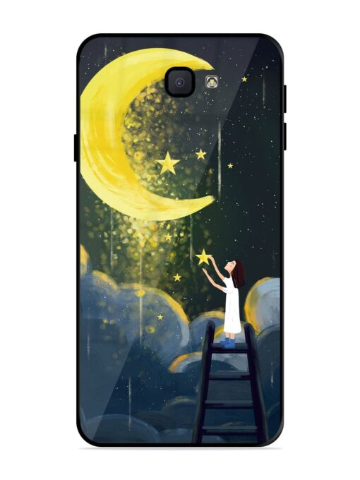 Moonlight Healing Night Illustration Glossy Metal TPU Phone Cover for Samsung Galaxy J7 Prime