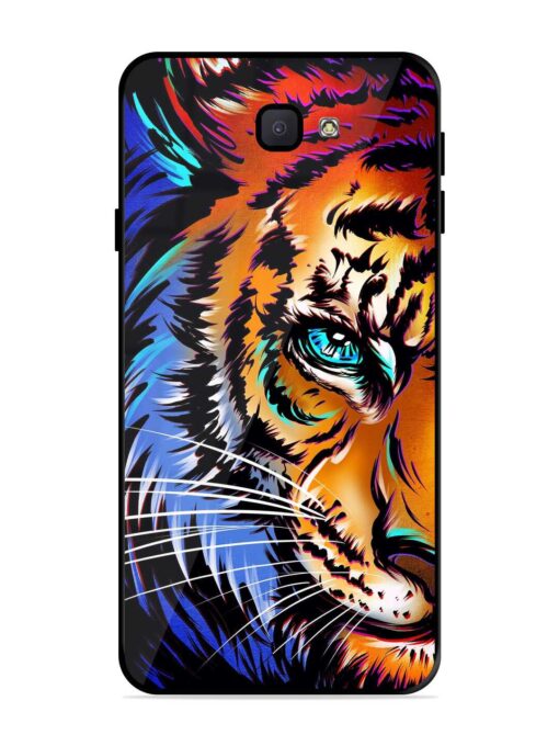 Colorful Lion Art Glossy Metal Phone Cover for Samsung Galaxy J7 Prime