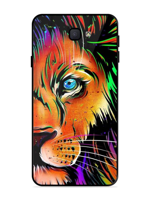 Colorful Lion Design Glossy Metal TPU Phone Cover for Samsung Galaxy J7 Prime