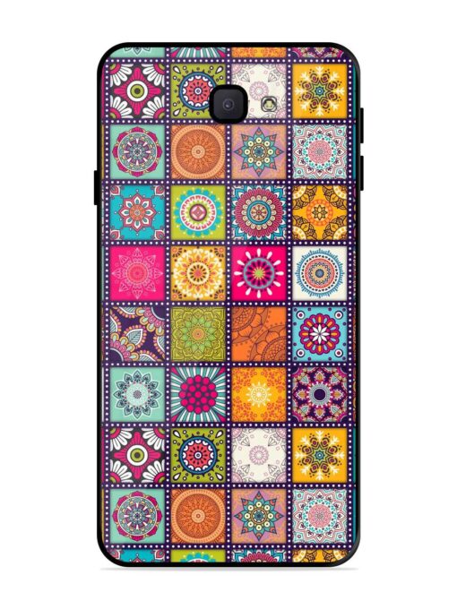 Seamless Pattern Vintage Glossy Metal Phone Cover for Samsung Galaxy J7 Prime