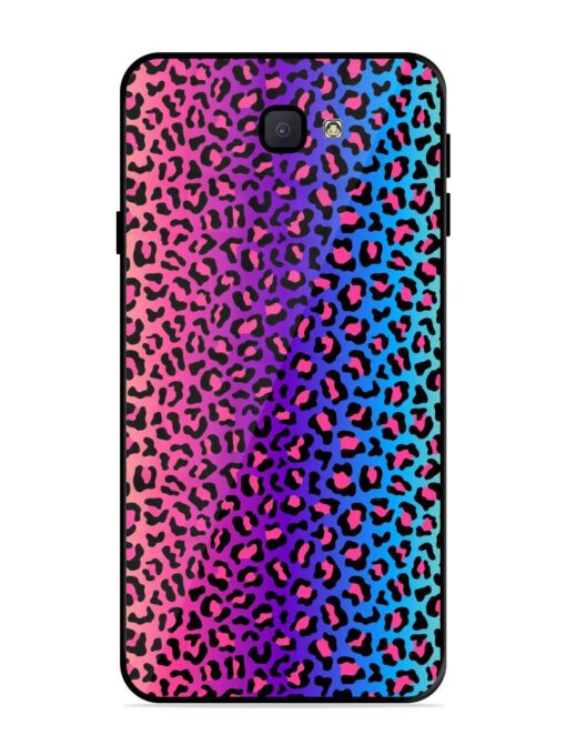 Colorful Leopard Seamless Glossy Metal Phone Cover for Samsung Galaxy J7 Prime