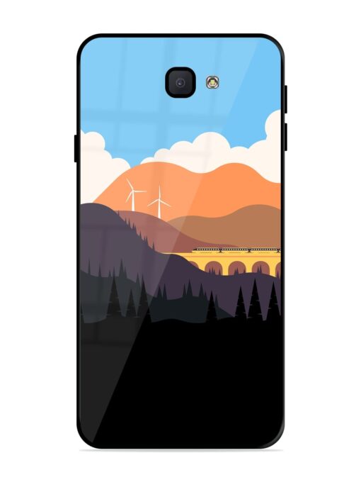 Minimal Mountain Vector Glossy Metal Phone Cover for Samsung Galaxy J7 Prime