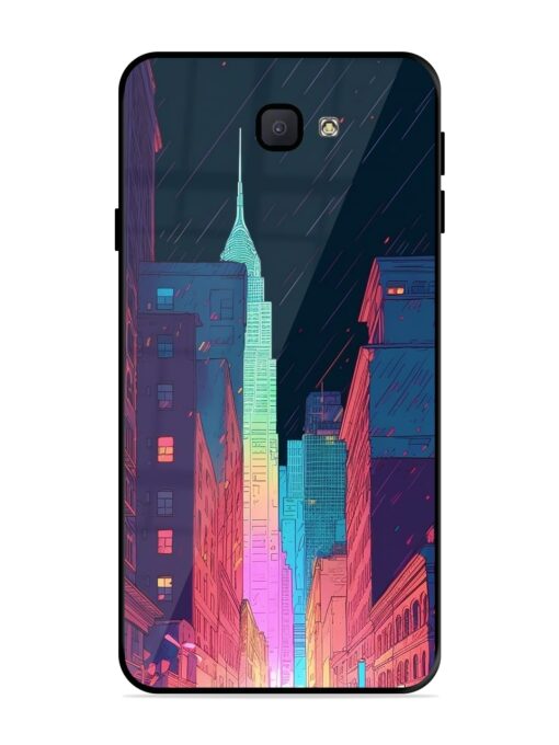 Minimal City Art Glossy Metal Phone Cover for Samsung Galaxy J7 Prime