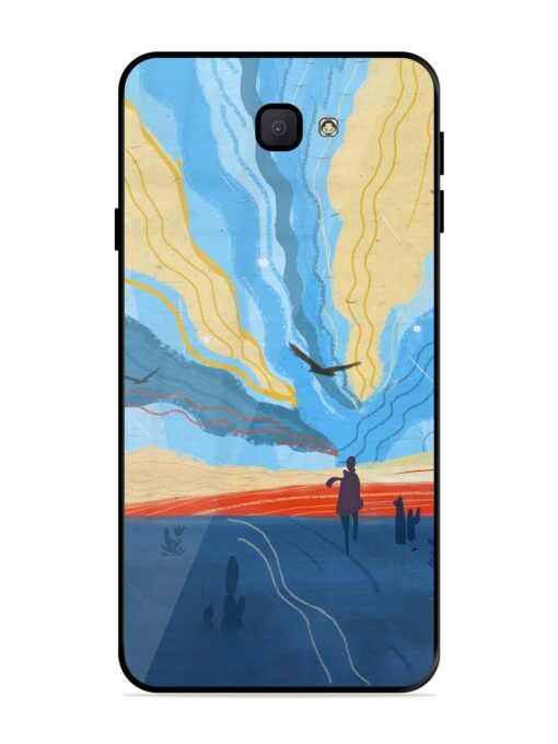 Minimal Abstract Landscape Glossy Metal Phone Cover for Samsung Galaxy J7 Prime