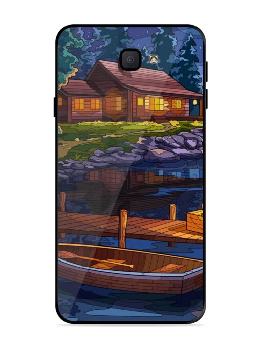 Village Night Scene Glossy Metal Phone Cover for Samsung Galaxy J7 Prime