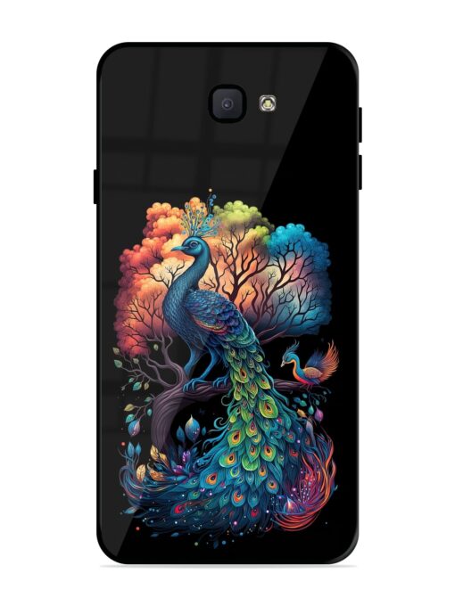 Peacock Tree Art Glossy Metal Phone Cover for Samsung Galaxy J7 Prime