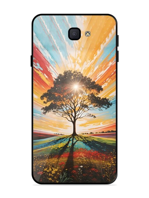 Abstract Tree Colorful Art Glossy Metal Phone Cover for Samsung Galaxy J7 Prime Zapvi