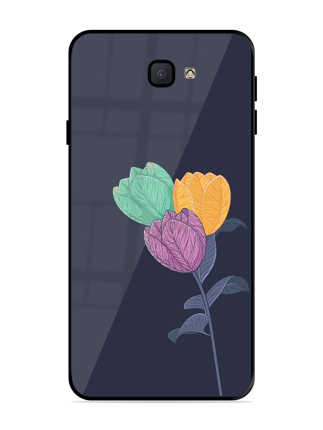 Buy Flower Vector Glossy Metal Phone Cover for Samsung Galaxy J7