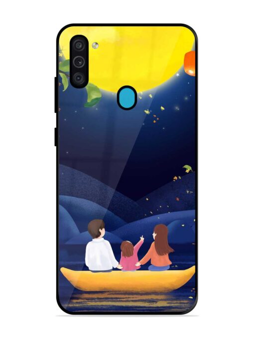 Happy Family And Beautiful View Glossy Metal Phone Cover for Samsung Galaxy M11