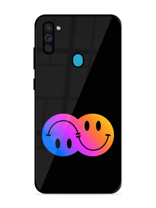 Gradient Smile Art Glossy Metal TPU Phone Cover for Samsung Galaxy M11