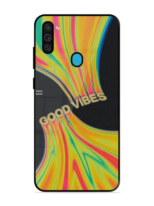 Good Vibes Glossy Metal Phone Cover for Samsung Galaxy M11