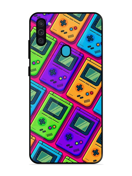 Game Seamless Pattern Glossy Metal Phone Cover for Samsung Galaxy M11