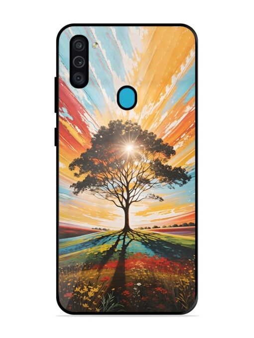 Abstract Tree Colorful Art Glossy Metal Phone Cover for Samsung Galaxy M11 Zapvi