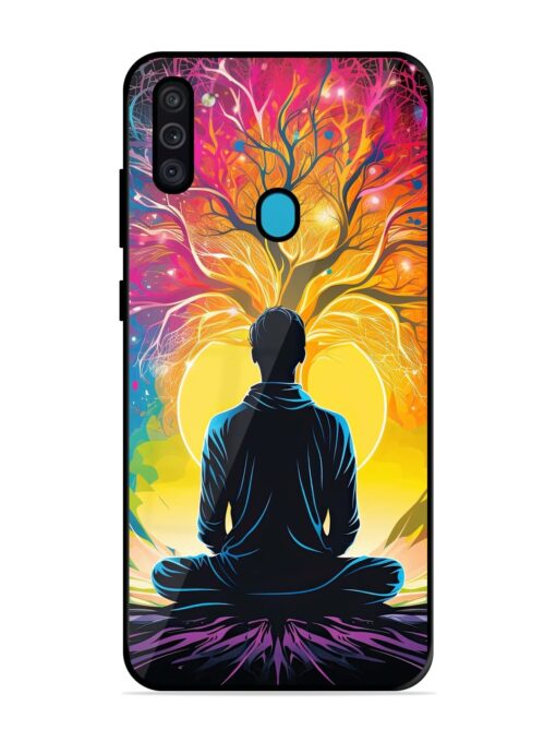 Mind Colourful Glossy Metal Phone Cover for Samsung Galaxy M11 Zapvi