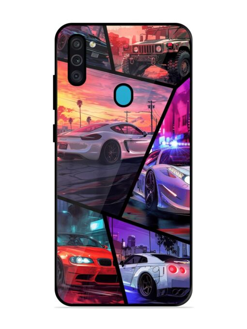 Ride In Pixels Glossy Metal Phone Cover for Samsung Galaxy M11 Zapvi