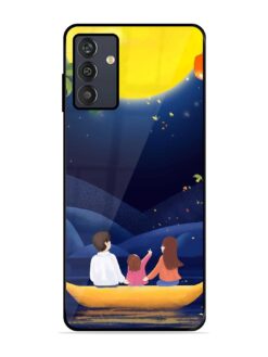 Happy Family And Beautiful View Glossy Metal Phone Cover for Samsung Galaxy M13 (4G)