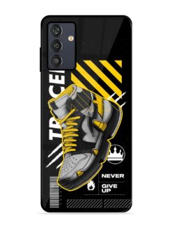 Shoe Background Glossy Metal Phone Cover for Samsung Galaxy M13 (4G)