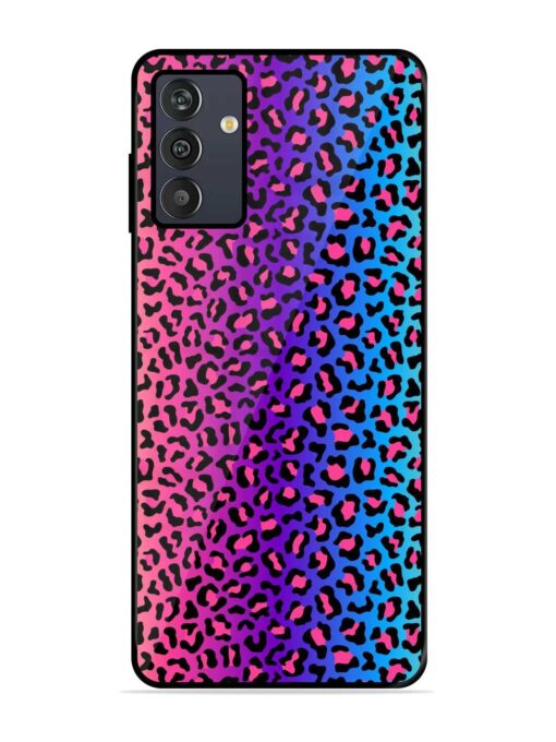 Colorful Leopard Seamless Glossy Metal Phone Cover for Samsung Galaxy M13 (4G)