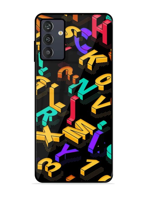 Seamless Pattern With Letters Glossy Metal Phone Cover for Samsung Galaxy M13 (4G) Zapvi