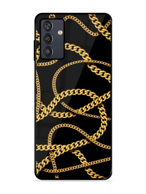 Decorative Golde Chain Glossy Metal Phone Cover for Samsung Galaxy M13 (4G) Zapvi