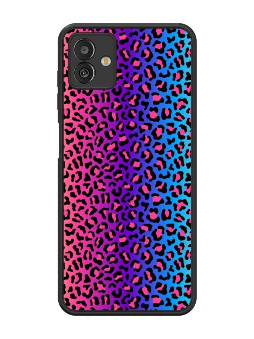 Colorful Leopard Seamless Glossy Metal Phone Cover for Samsung Galaxy M13 (5G)