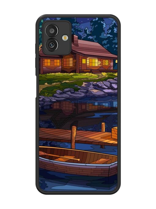 Village Night Scene Glossy Metal Phone Cover for Samsung Galaxy M13 (5G)