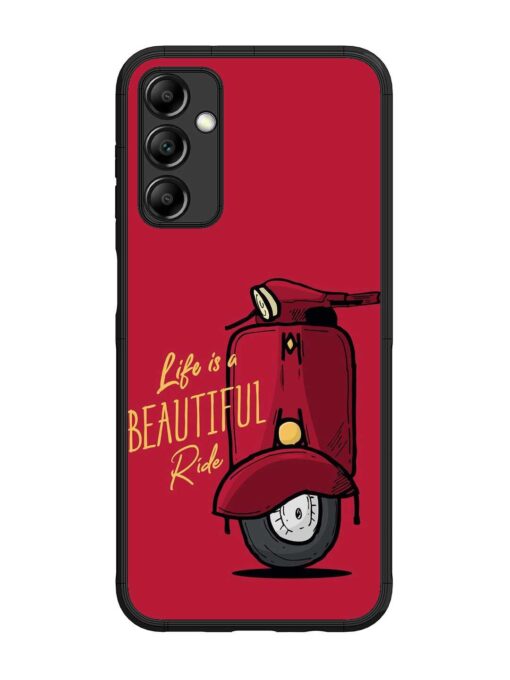 Life Is Beautiful Rides Glossy Metal Phone Cover for Samsung Galaxy M14 (5G)