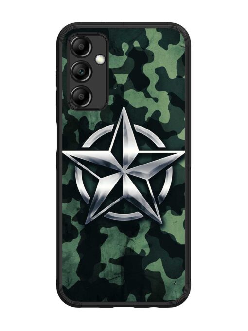 Indian Army Star Design Glossy Metal Phone Cover for Samsung Galaxy M14 (5G) Zapvi